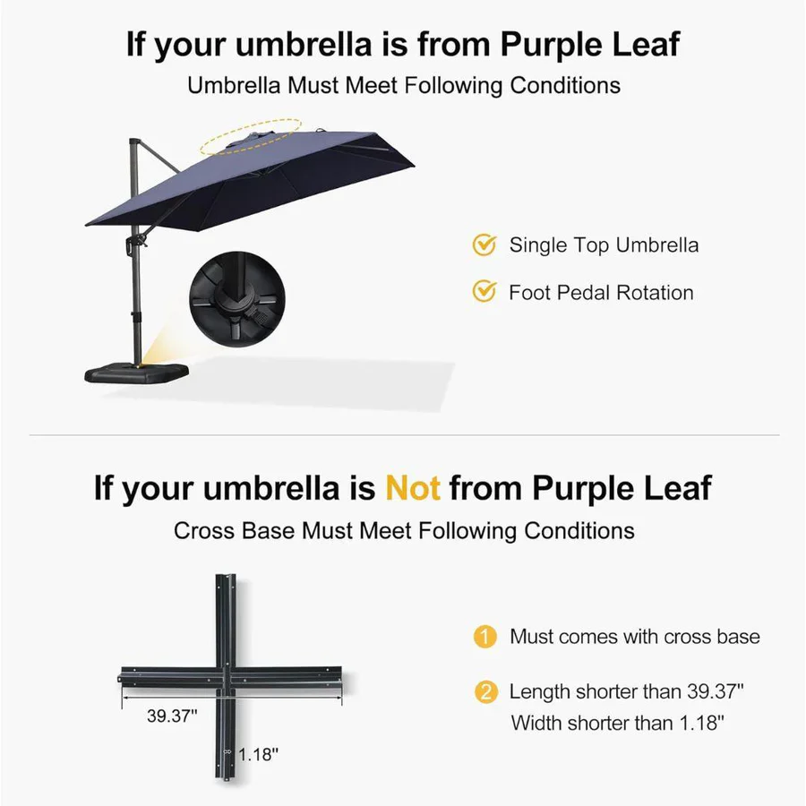 PURPLE LEAF Parasol Base for Economical Parasol ZY04BSSBL-150 - Image 19