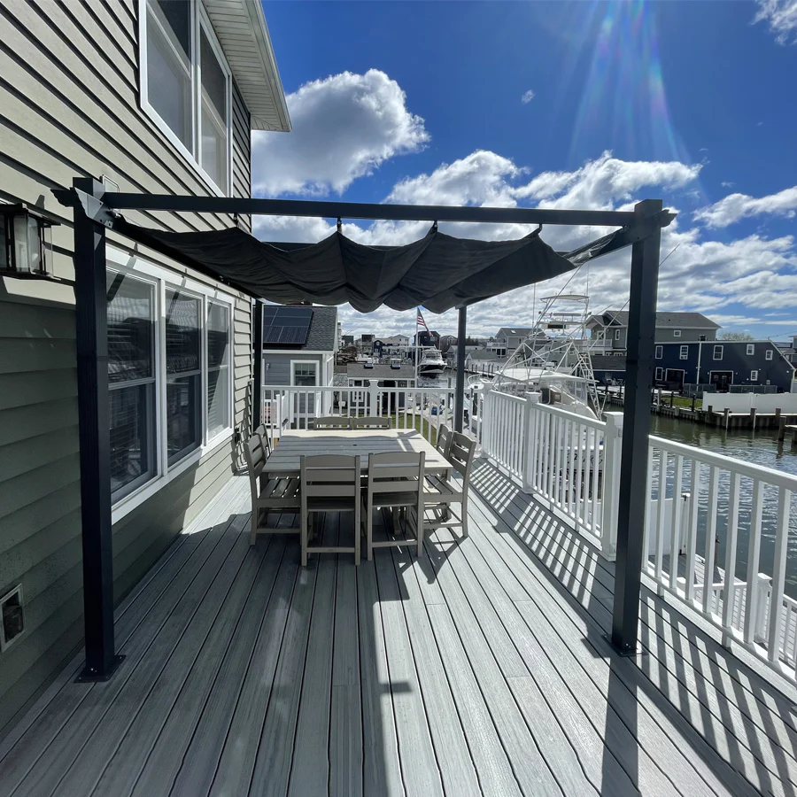 PURPLE LEAF Large Size Outdoor Pergola with Retractable Canopy Aluminum Shelter for Porch Garden Beach - Image 136