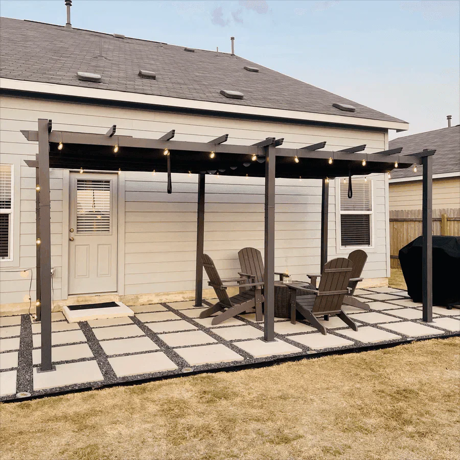 PURPLE LEAF Large Size Outdoor Pergola with Retractable Canopy Aluminum Shelter for Porch Garden Beach - Image 153