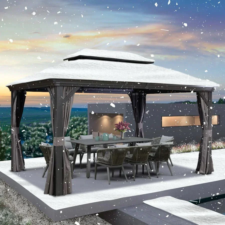 PURPLE LEAF 3 x 4.25 M Garden Gazebo With Galvanized Steel Double Roof, Waterproof  Gazebo With  Aluminum Frame for All Weather - Image 5