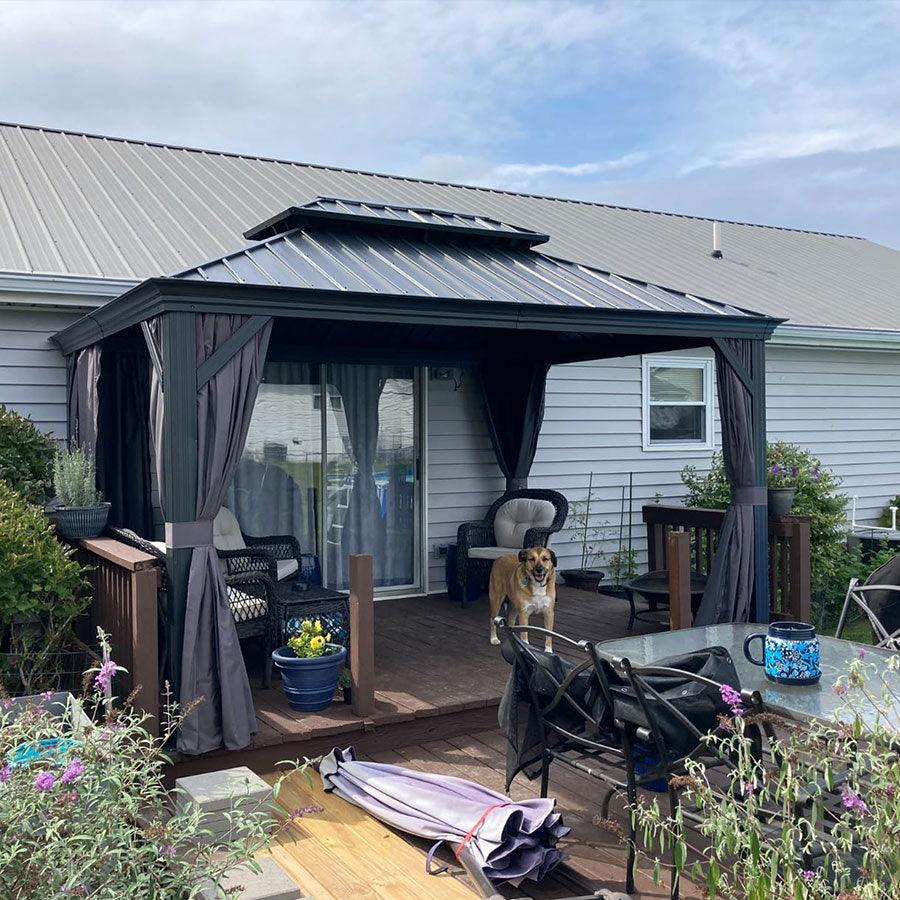 PURPLE LEAF 3 x 4.25 M Garden Gazebo With Galvanized Steel Double Roof, Waterproof  Gazebo With  Aluminum Frame for All Weather - Image 7
