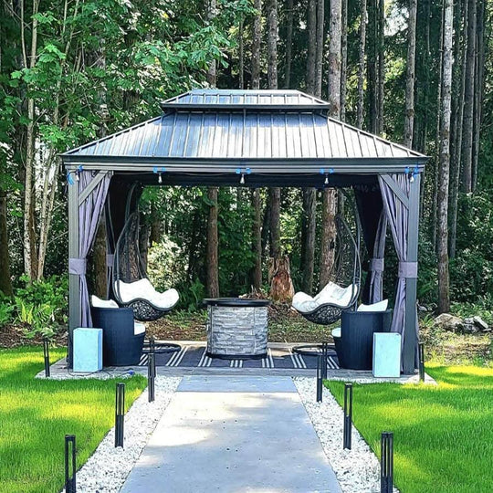 PURPLE LEAF 3 x 4.25 M Garden Gazebo With Galvanized Steel Double Roof, Waterproof  Gazebo With  Aluminum Frame for All Weather - Image 8