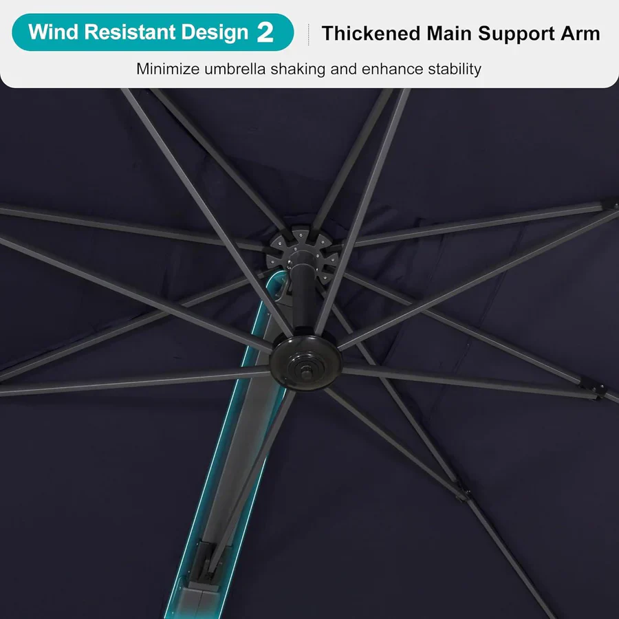 PURPLE LEAF 4 x 4 m / 2.7x 4.6 m Large Outdoor Aluminum Umbrella Offset Patio Umbrella - Image 19