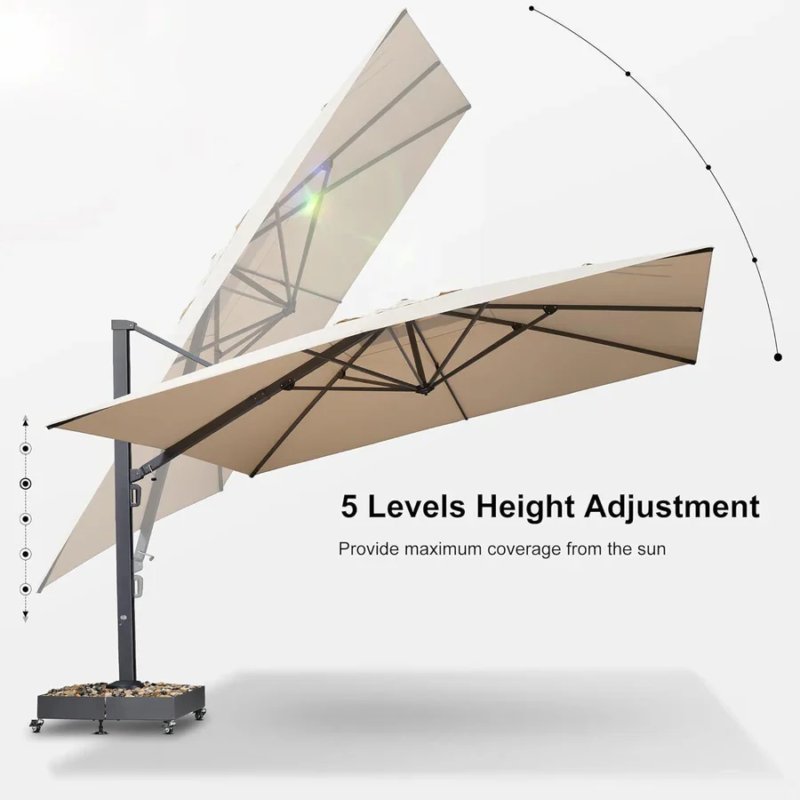 PURPLE LEAF 4 x 4 m / 2.7x 4.6 m Large Outdoor Aluminum Umbrella Offset Patio Umbrella - Image 24