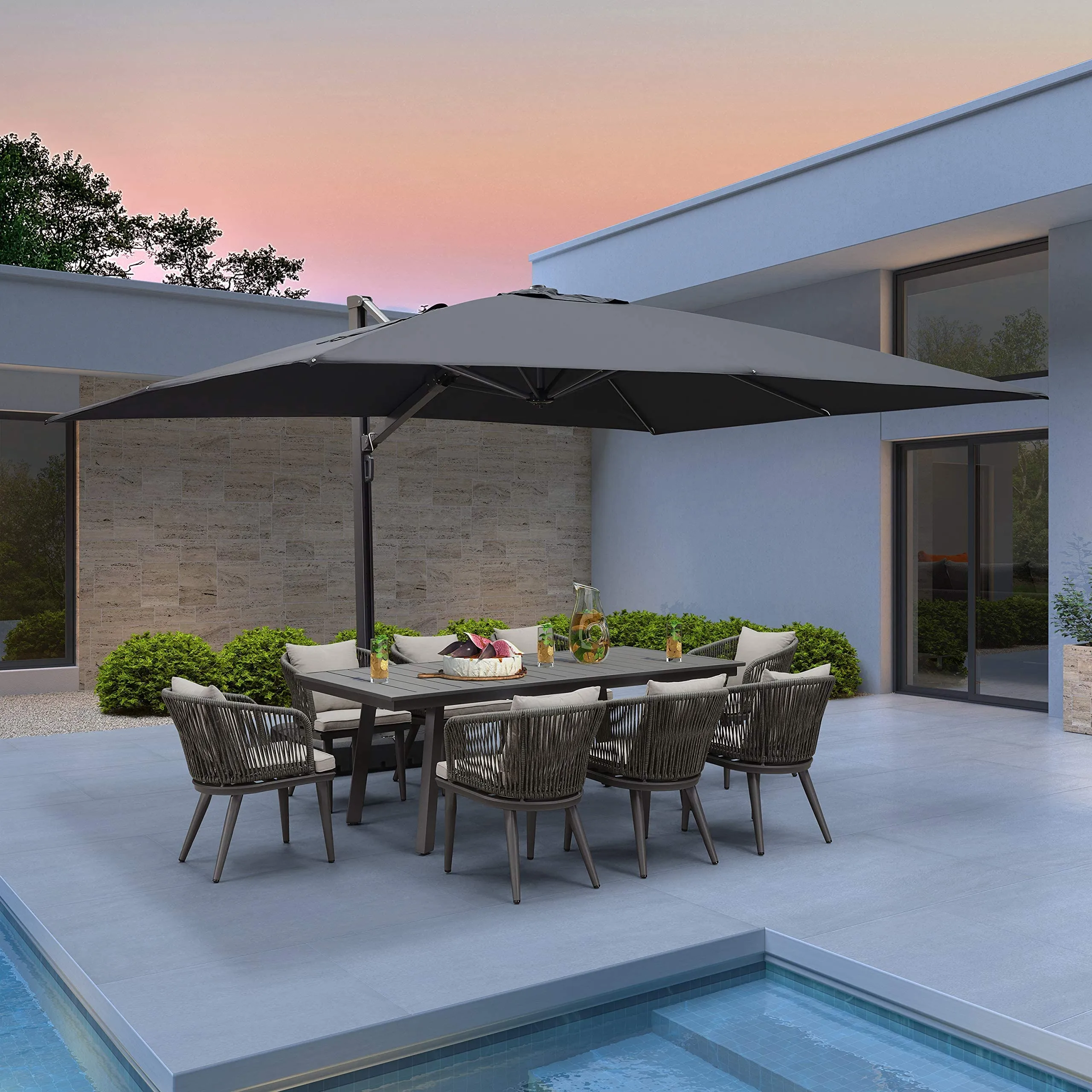 PURPLE LEAF Patio Outdoor Large Parasol Square and Rectangular Cantilever Yard Sun Parasol - Image 104