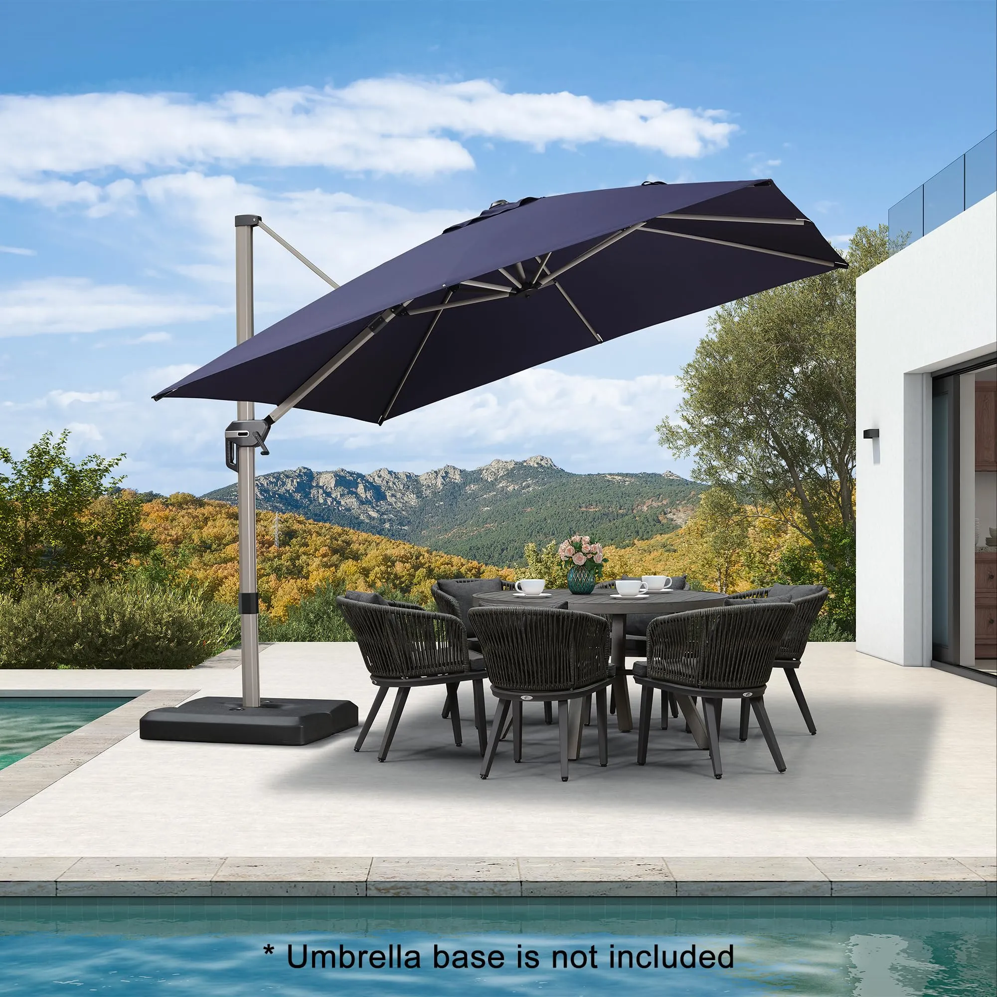 PURPLE LEAF Patio Outdoor Large Parasol Square and Rectangular Cantilever Yard Sun Parasol - Image 129