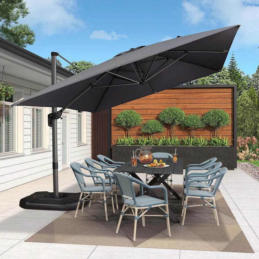 PURPLE LEAF Patio Outdoor Large Parasol Square and Rectangular Cantilever Yard Sun Parasol - Image 139