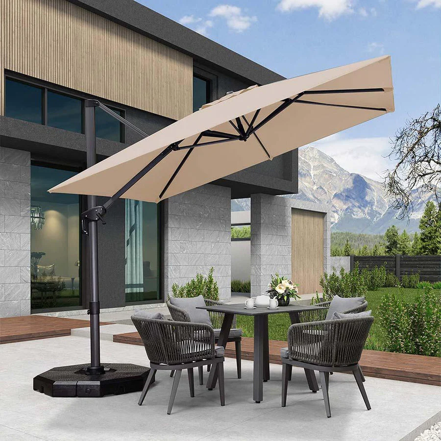 PURPLE LEAF Patio Outdoor Large Parasol Square and Rectangular Cantilever Yard Sun Parasol - Image 156