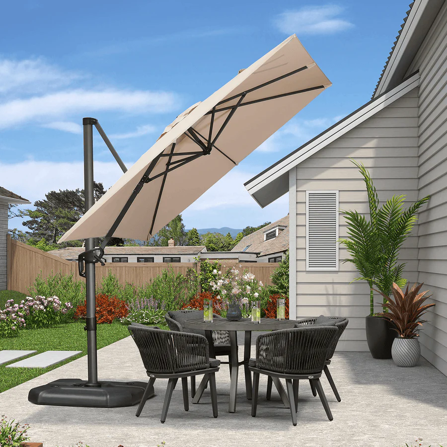 PURPLE LEAF Patio Outdoor Large Parasol Square and Rectangular Cantilever Yard Sun Parasol - Image 163