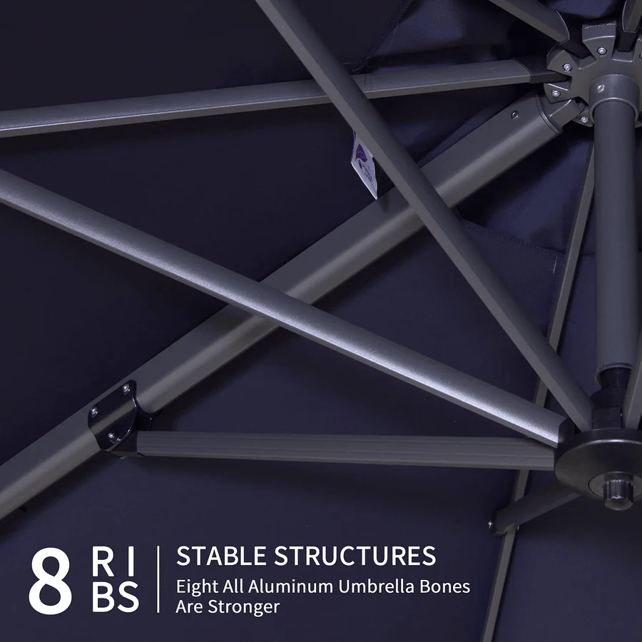 PURPLE LEAF Patio Outdoor Large Parasol Square and Rectangular Cantilever Yard Sun Parasol - Image 168