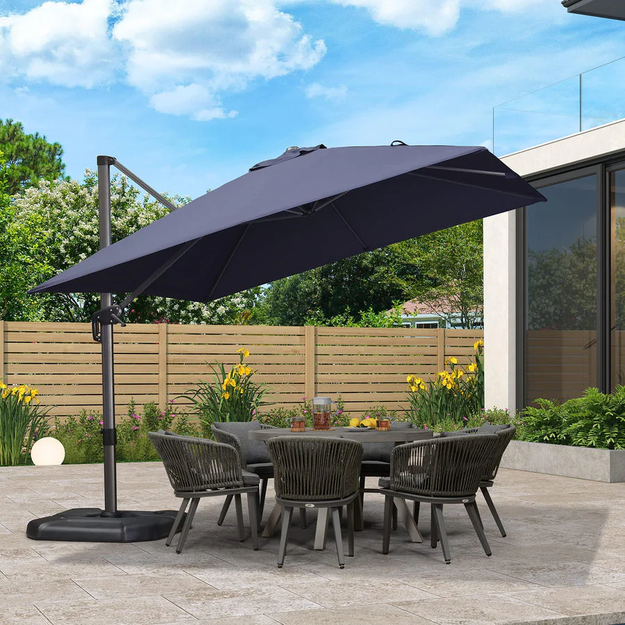 PURPLE LEAF Patio Outdoor Large Parasol Square and Rectangular Cantilever Yard Sun Parasol - Image 175