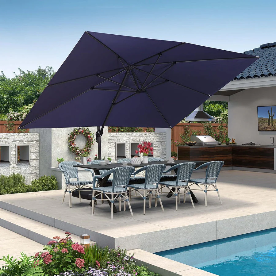 PURPLE LEAF Patio Outdoor Large Parasol Square and Rectangular Cantilever Yard Sun Parasol - Image 177