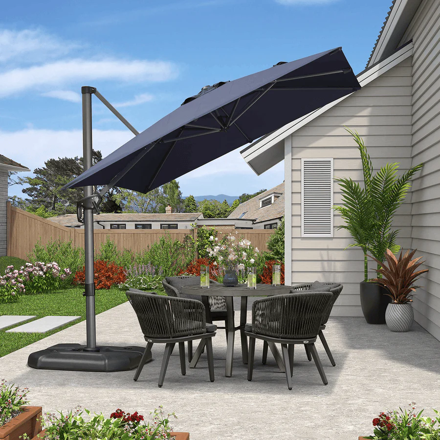 PURPLE LEAF Patio Outdoor Large Parasol Square and Rectangular Cantilever Yard Sun Parasol - Image 179