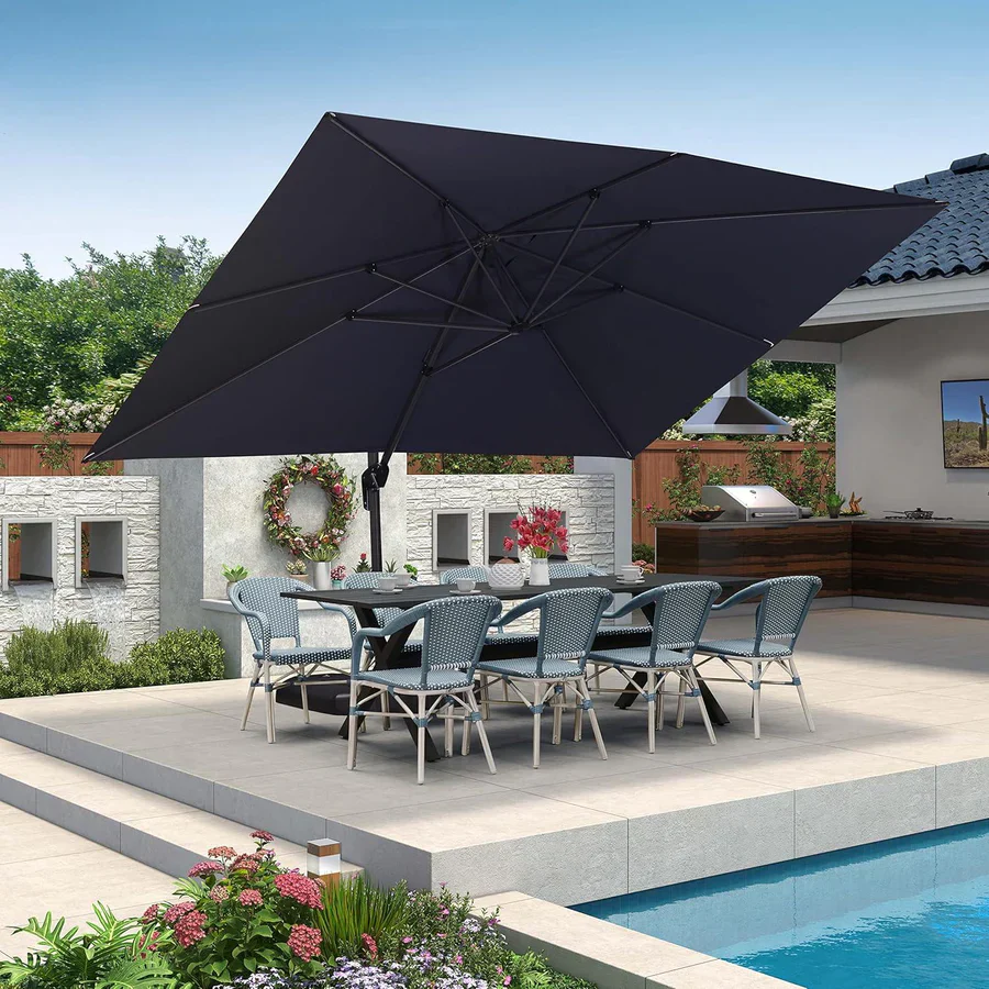 PURPLE LEAF Patio Outdoor Large Parasol Square and Rectangular Cantilever Yard Sun Parasol - Image 187