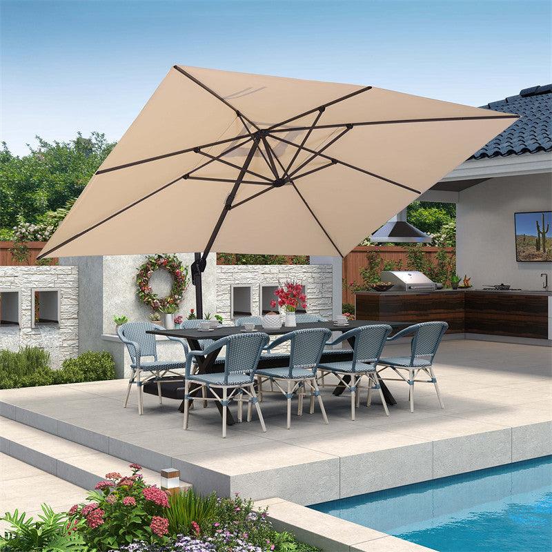 PURPLE LEAF Patio Outdoor Large Parasol Square and Rectangular Cantilever Yard Sun Parasol - Image 188