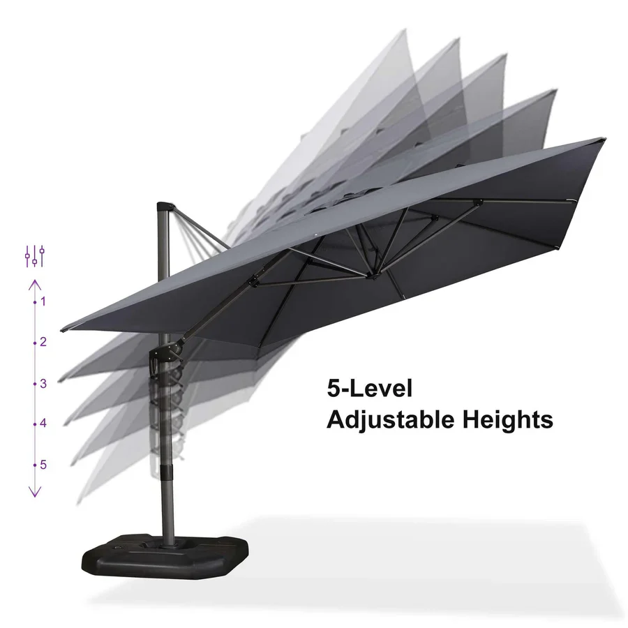 PURPLE LEAF Patio Outdoor Large Parasol Square and Rectangular Cantilever Yard Sun Parasol - Image 195