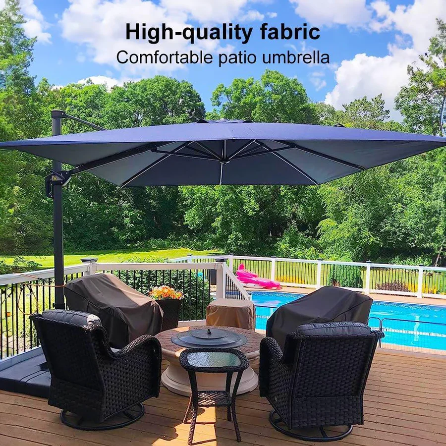 PURPLE LEAF Patio Outdoor Large Parasol Square and Rectangular Cantilever Yard Sun Parasol - Image 216