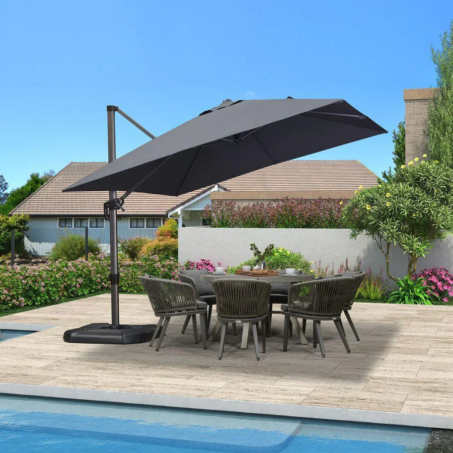 PURPLE LEAF Patio Outdoor Large Parasol Square and Rectangular Cantilever Yard Sun Parasol - Image 219