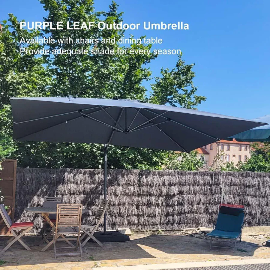 PURPLE LEAF Patio Outdoor Large Parasol Square and Rectangular Cantilever Yard Sun Parasol - Image 231