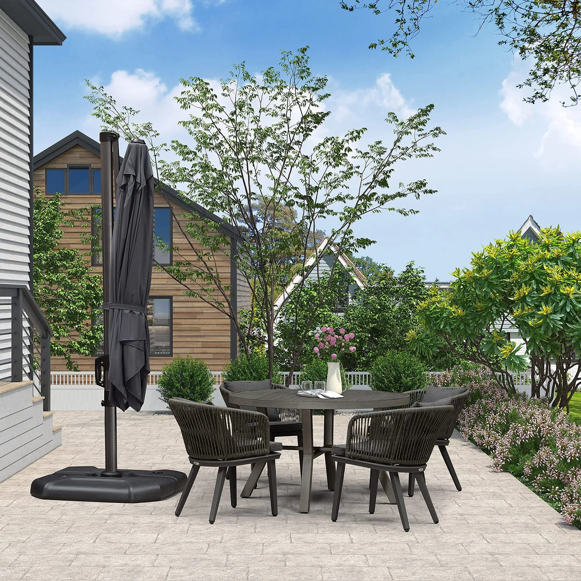 PURPLE LEAF Patio Outdoor Large Parasol Square and Rectangular Cantilever Yard Sun Parasol - Image 38