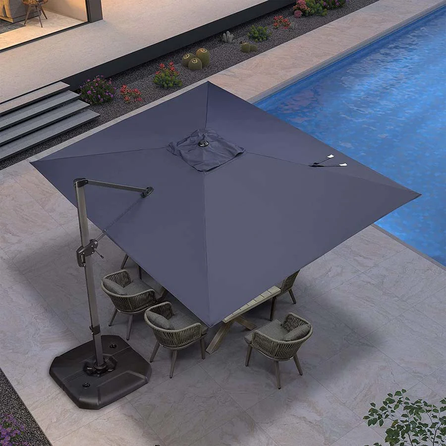 PURPLE LEAF Patio Outdoor Large Parasol Square and Rectangular Cantilever Yard Sun Parasol - Image 46