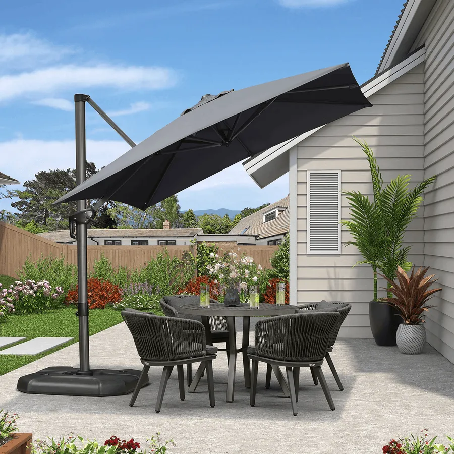 PURPLE LEAF Patio Outdoor Large Parasol Square and Rectangular Cantilever Yard Sun Parasol - Image 68