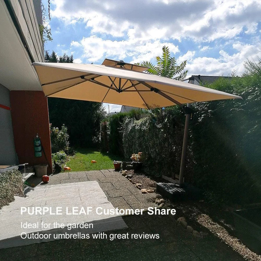 PURPLE LEAF Large Rectangular Porch Parasol Outside Cantilever Patio Yard Parasol - Image 103