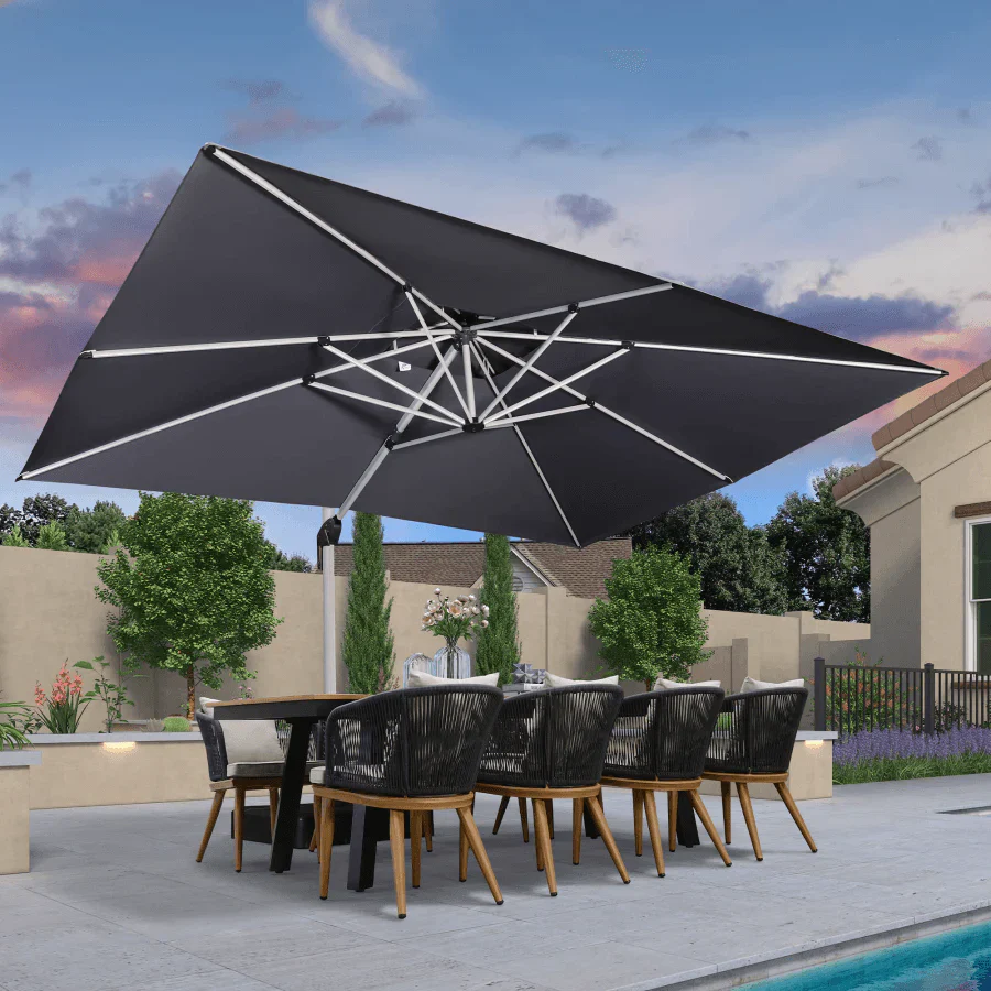 PURPLE LEAF Large Rectangular Porch Parasol Outside Cantilever Patio Yard Parasol - Image 115