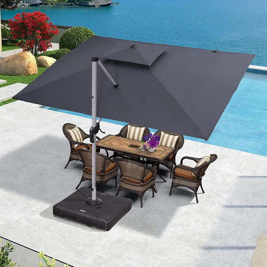 PURPLE LEAF Large Rectangular Porch Parasol Outside Cantilever Patio Yard Parasol - Image 47