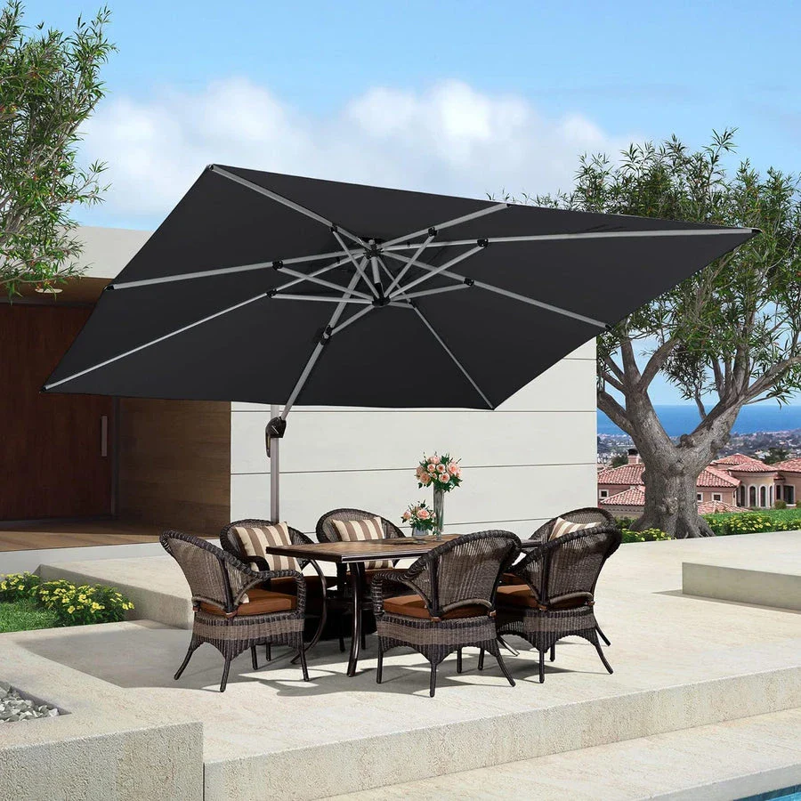 PURPLE LEAF Large Rectangular Porch Parasol Outside Cantilever Patio Yard Parasol - Image 51