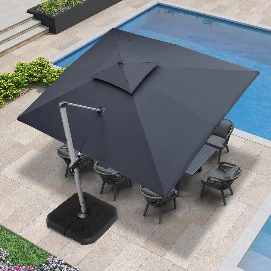 PURPLE LEAF Large Rectangular Porch Parasol Outside Cantilever Patio Yard Parasol - Image 63