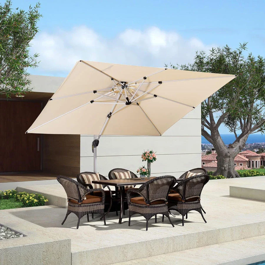 PURPLE LEAF Large Rectangular Porch Parasol Outside Cantilever Patio Yard Parasol - Image 64