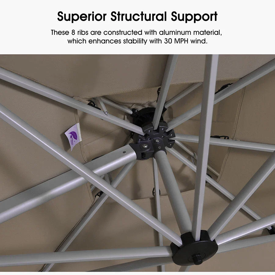 PURPLE LEAF Large Rectangular Porch Parasol Outside Cantilever Patio Yard Parasol - Image 70