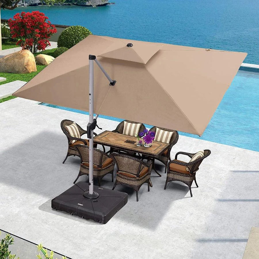 PURPLE LEAF Large Rectangular Porch Parasol Outside Cantilever Patio Yard Parasol - Image 92