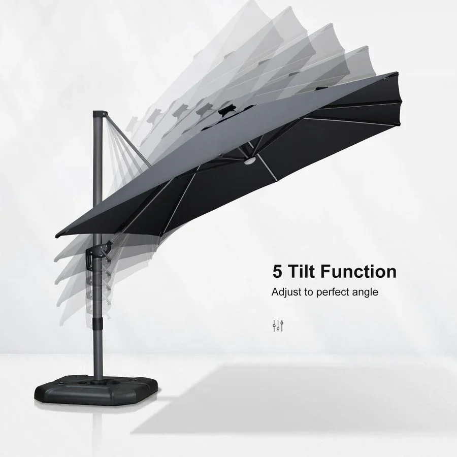 PURPLE LEAF LED Offset Cantilever Parasol with Lights - Image 32