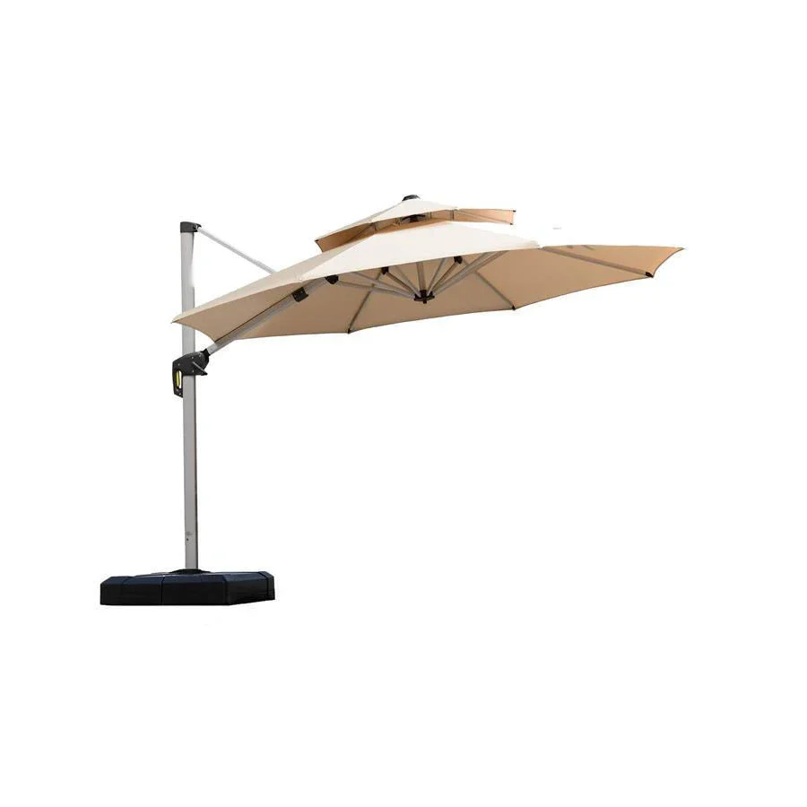 PURPLE LEAF Double Top 360 Degree Rotation Round Outdoor Classic Parasol - Image 10