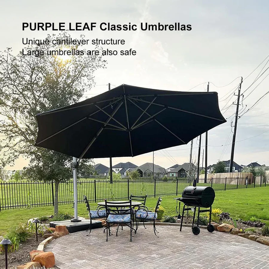 PURPLE LEAF Double Top 360 Degree Rotation Round Outdoor Classic Parasol - Image 121