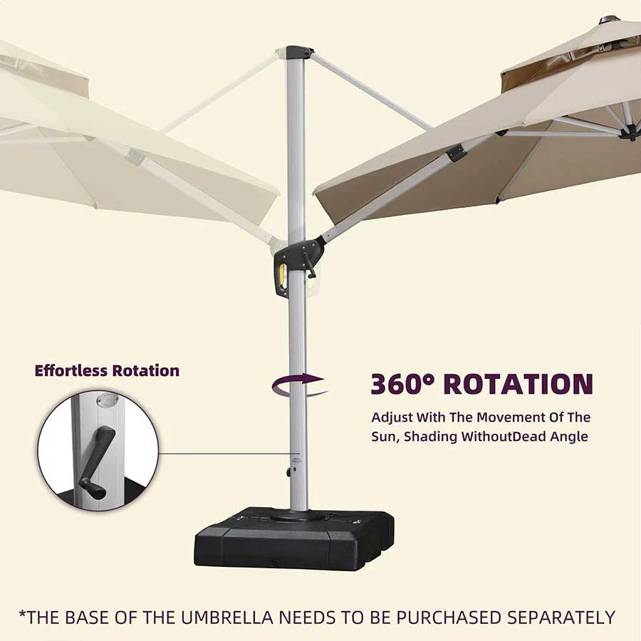 PURPLE LEAF Double Top 360 Degree Rotation Round Outdoor Classic Parasol - Image 31