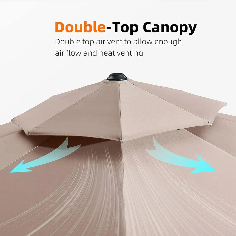 PURPLE LEAF Double Top 360 Degree Rotation Round Outdoor Classic Parasol - Image 36