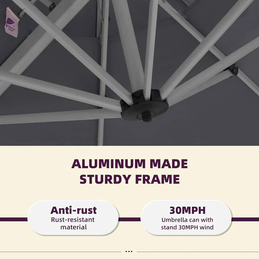 PURPLE LEAF Double Top 360 Degree Rotation Round Outdoor Classic Parasol - Image 38