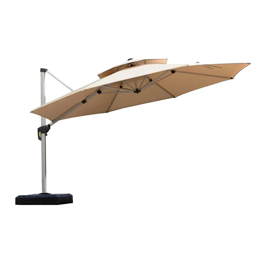 PURPLE LEAF Double Top 360 Degree Rotation Round Outdoor Classic Parasol - Image 50