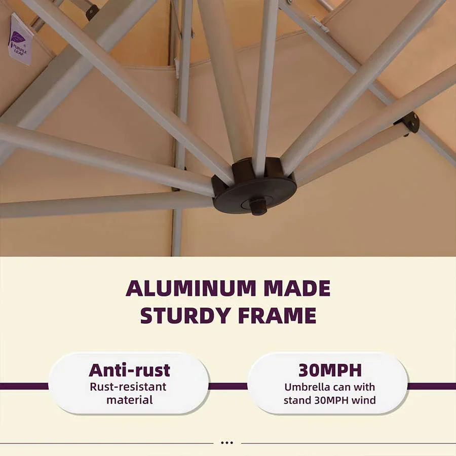 PURPLE LEAF Double Top 360 Degree Rotation Round Outdoor Classic Parasol - Image 52