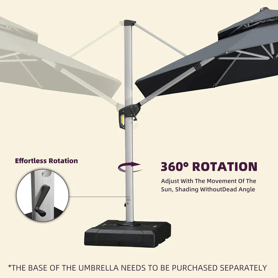 PURPLE LEAF Double Top 360 Degree Rotation Round Outdoor Classic Parasol - Image 65