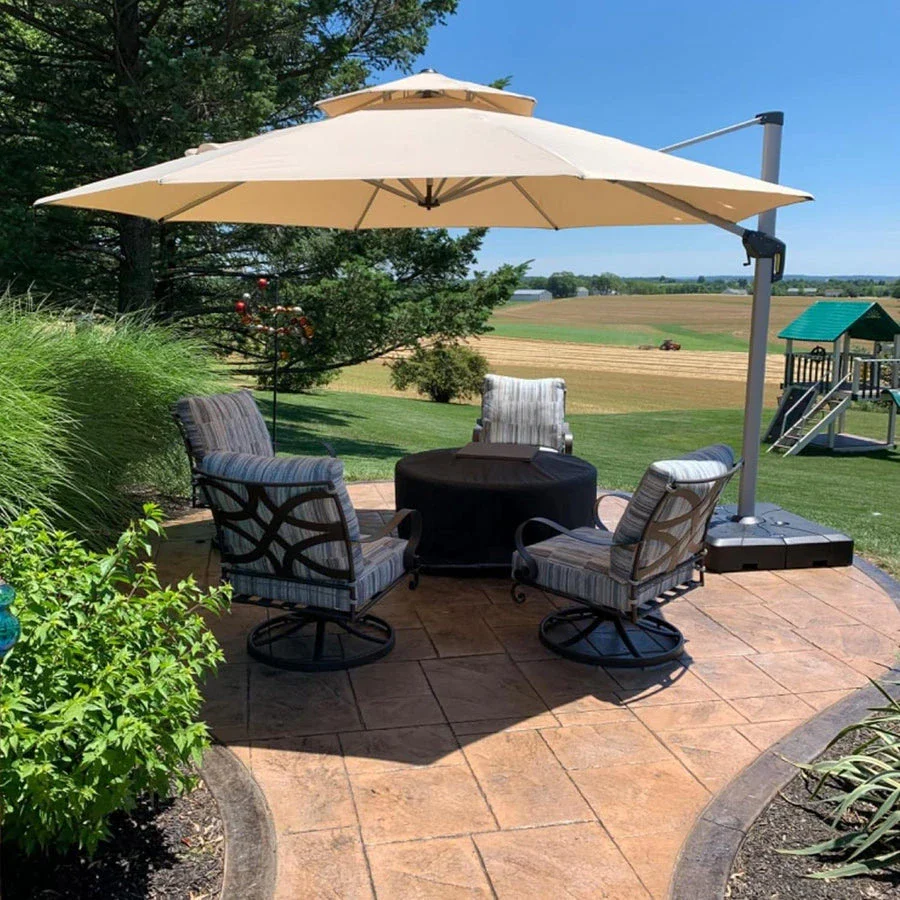 PURPLE LEAF Double Top 360 Degree Rotation Round Outdoor Classic Parasol - Image 73