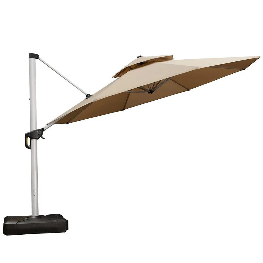 PURPLE LEAF Double Top 360 Degree Rotation Round Outdoor Classic Parasol - Image 74