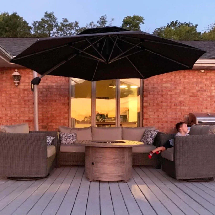 PURPLE LEAF Double Top 360 Degree Rotation Round Outdoor Classic Parasol - Image 83