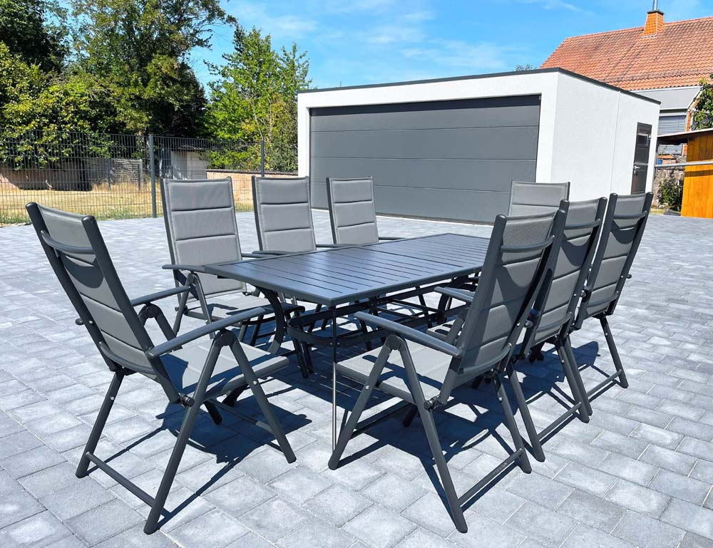 PURPLE LEAF Patio Dining Table with  Teak-Finish&Aluminum Frame for Backyard Kitchen - Image 52