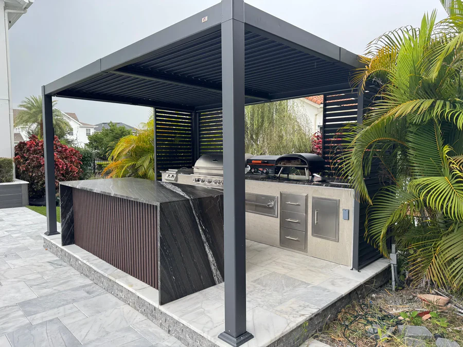 PURPLE LEAF Athena Louvered Pergola Outdoor Aluminum Pergola with Adjustable Roof for Deck Backyard Garden Hardtop Gazebo - Image 13