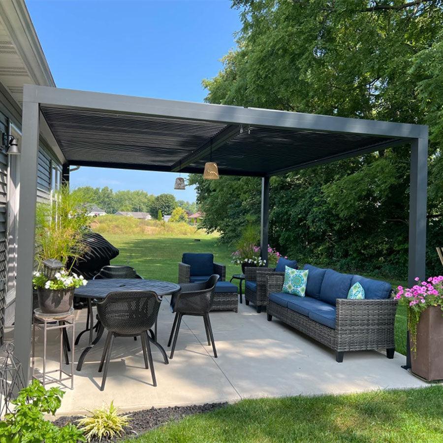 PURPLE LEAF Athena Louvered Pergola Outdoor Aluminum Pergola with Adjustable Roof for Deck Backyard Garden Hardtop Gazebo - Image 14