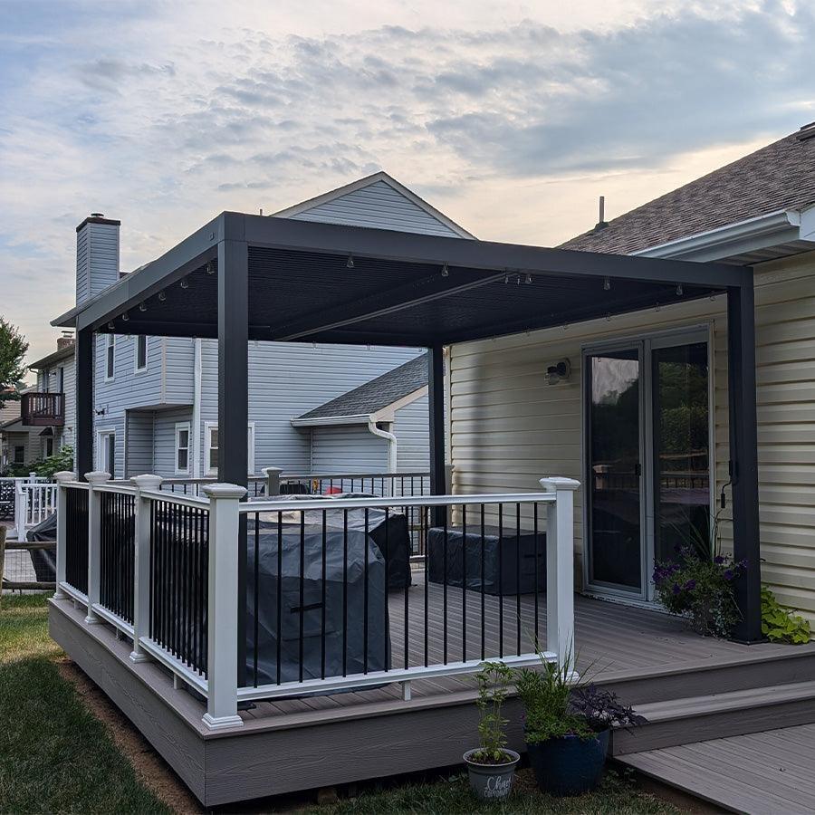 PURPLE LEAF Athena Louvered Pergola Outdoor Aluminum Pergola with Adjustable Roof for Deck Backyard Garden Hardtop Gazebo - Image 16